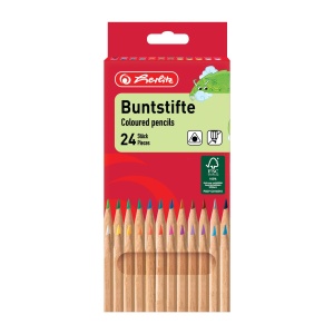 Creioane colorate natur hexagonale, mina 2.5 mm, set 24