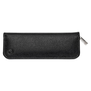 Etui de piele TGXZ pentru 2 instrumente de scris, culoare negru