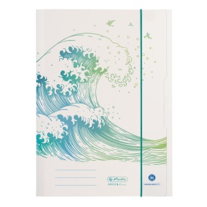 Mapa A4, carton reciclat, cu elastic, motiv Wave