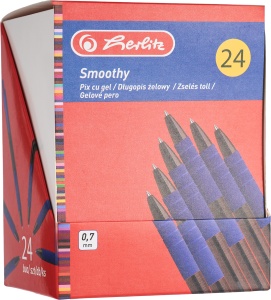 Pix cu gel Smoothy, 0,7 mm, albastru, set 24 - Img 7