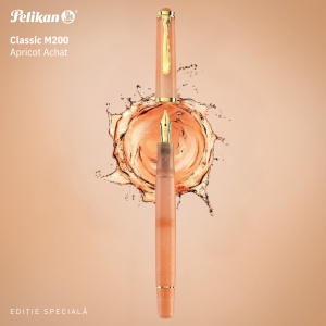 Stilou Editie Speciala Apricot Achat Classic M200, penita F + calimara Edelstein cadou
