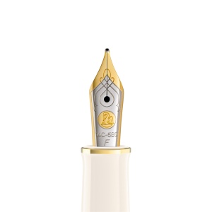 Stilou Souverän® Silver White M405, penita F aur 14k, accesorii placate paladiu - Img 5
