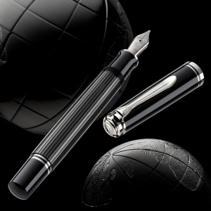 Stilou Souverän® Stresemann M805, penita F aur 18k, accesorii placate paladiu - Img 6