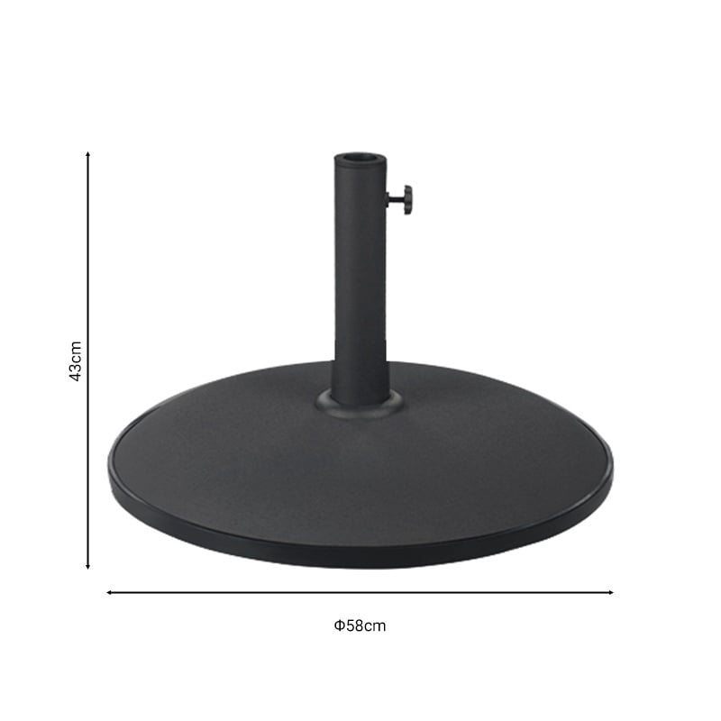 Baza pentru umbrela, Model , culoare negru, ciment, D58 cm