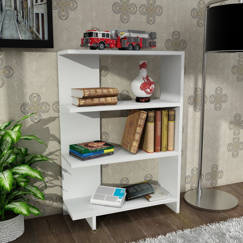 Biblioteca Model Trilion, Alb, 61.5x90x24 cm