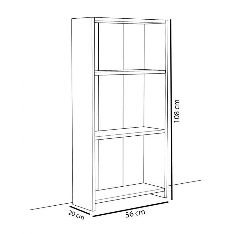 Biblioteca Pako World, Model Ferma, 56x20x108 cm, Alb - 3 | YEO