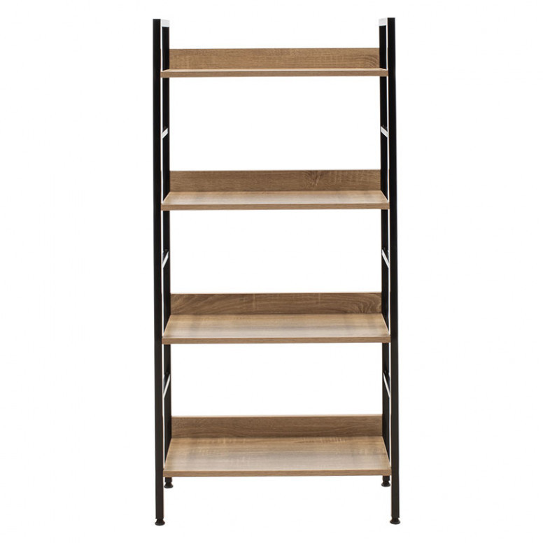 Biblioteca Pako World, Model Ramon, 60x28x125,5 cm, Negru/Natur - 2 | YEO