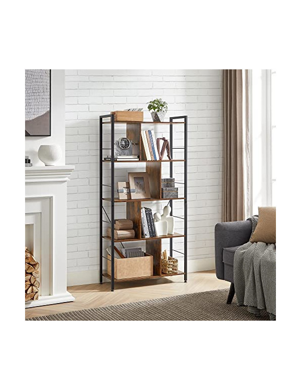 Biblioteca Vasagle, Model Gordon, 74x30x150 cm, Maro Rustic/Negru - 3 | YEO