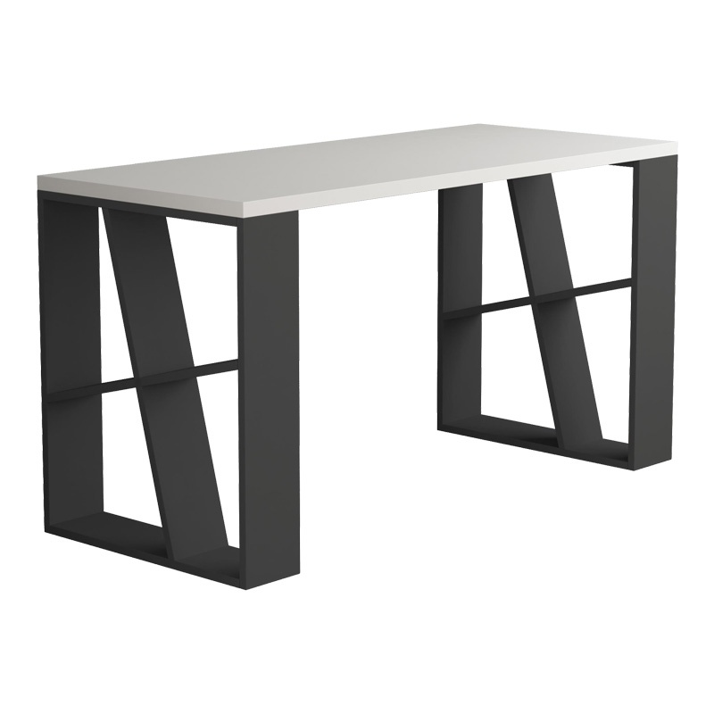 Birou Model Honey, Alb/Gri inchis, 137x60x75 cm