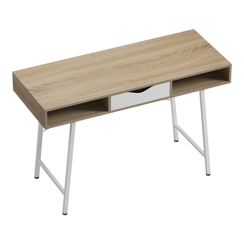 Birou Model Komo, Stejar sonoma/Alb, 120x48x76 cm - 3 | YEO