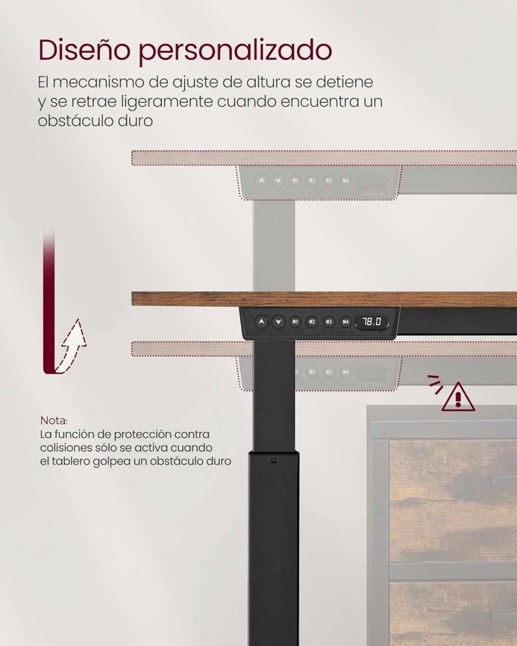 Birou reglabil Vasagle Maro 120x60x120 cm