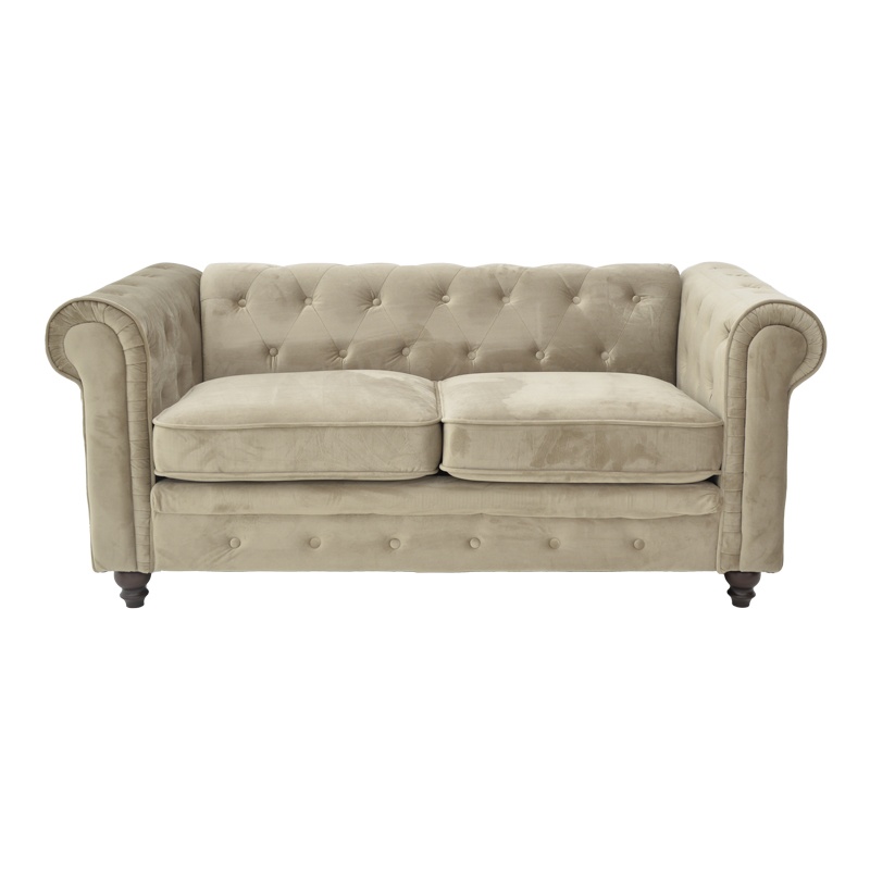 Canapea 2 Locuri Chesterfield, bej, 160x84x67 cm - 3