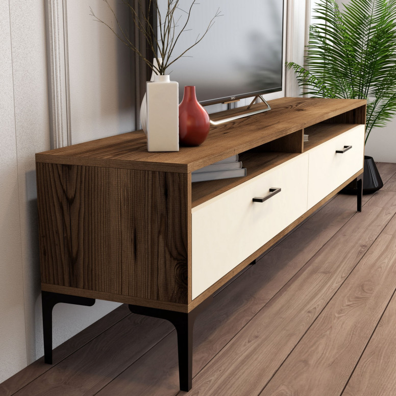 Comoda TV Istanbul - Walnut, Crem - 3 | YEO