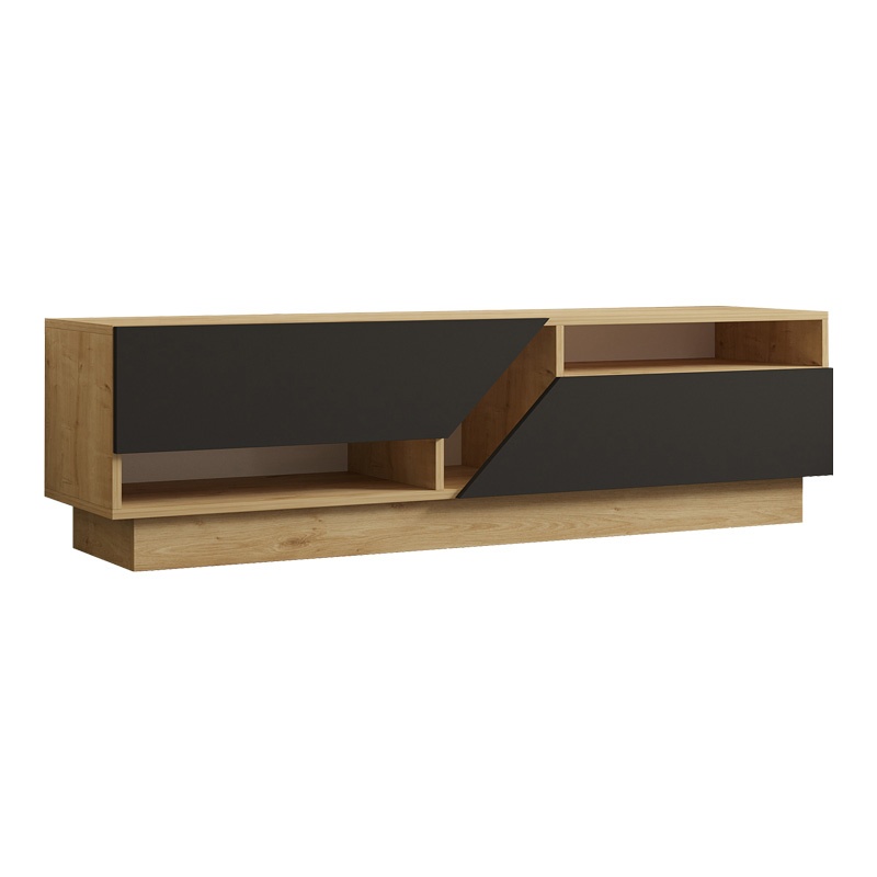 Comodă TV Model Cogo, Stejar/Antracit, 160x40x45 cm