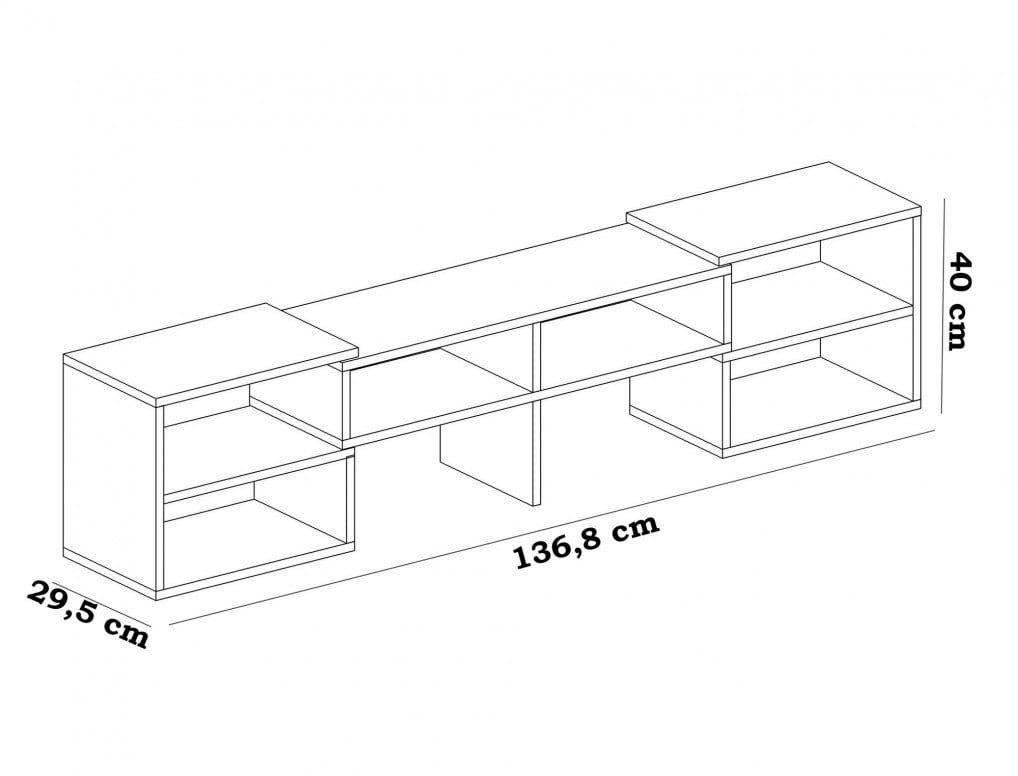 Comoda TV Salvador, Model Care, 138.6x40x29.5 cm, Alb