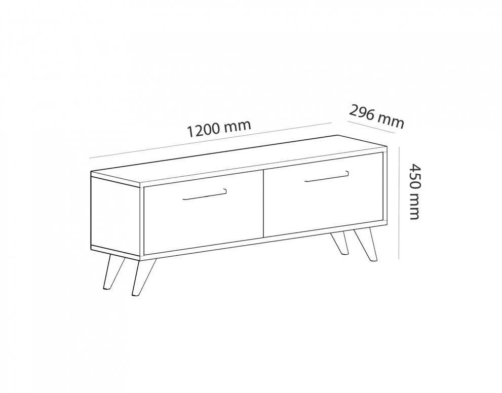 Comoda TV Salvador, Model Melisa, 120x45x29.6 cm, Alb