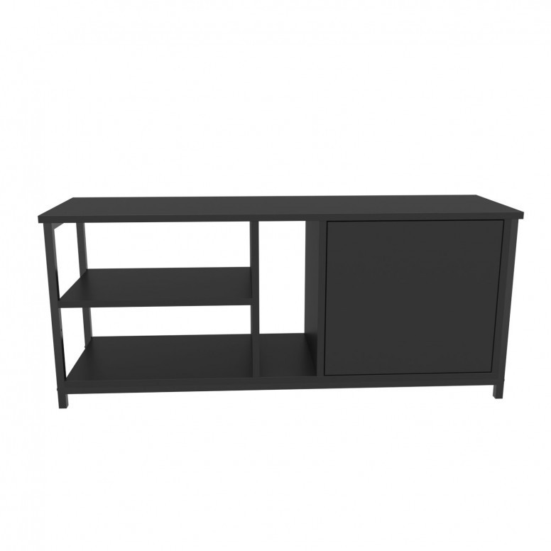 Comoda TV Salvador, Model Neola, 120x50.8x35.3 cm, Negru/Antracit - 3 | YEO