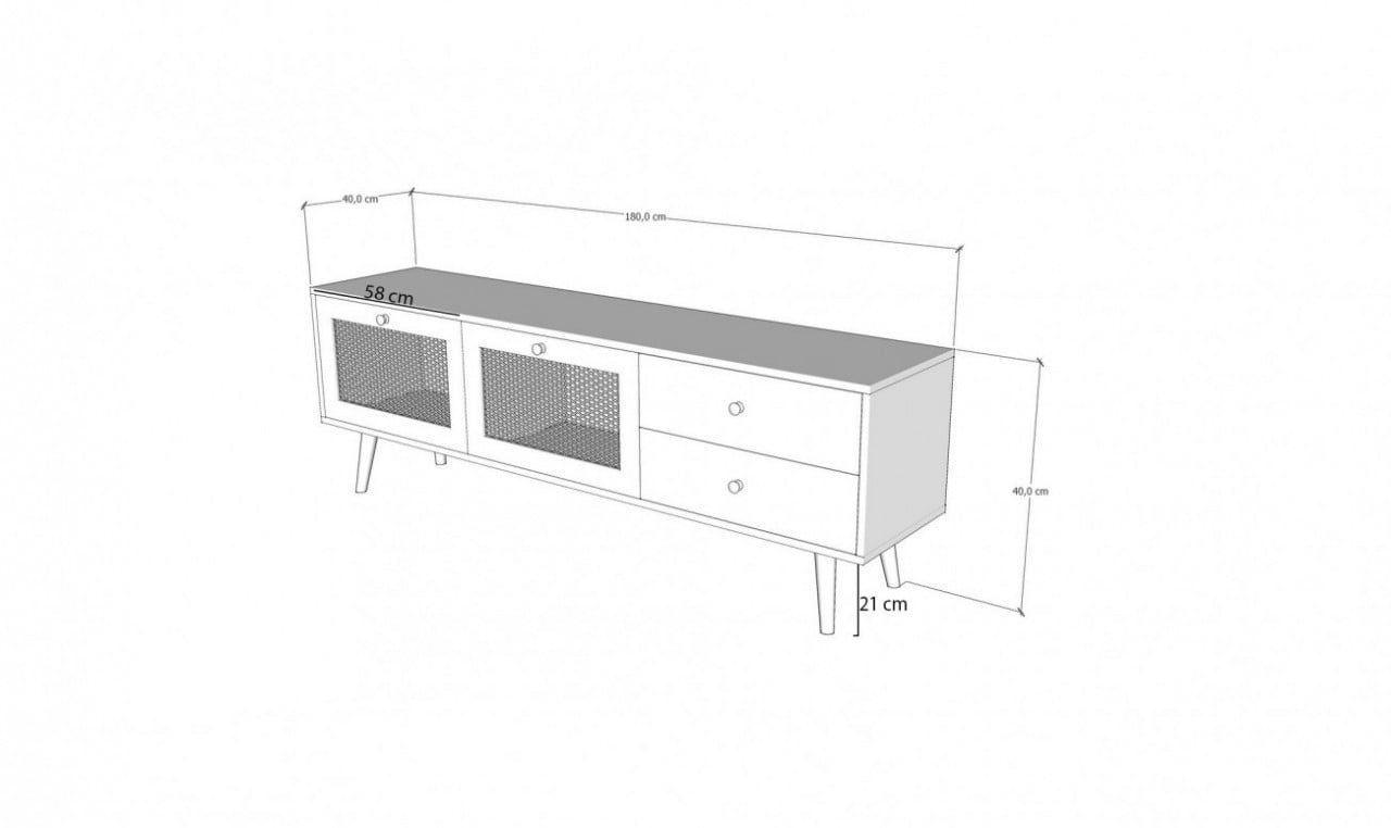 Comoda TV Salvador, Model Patara, 180x60x40 cm, Nuc - 4 | YEO