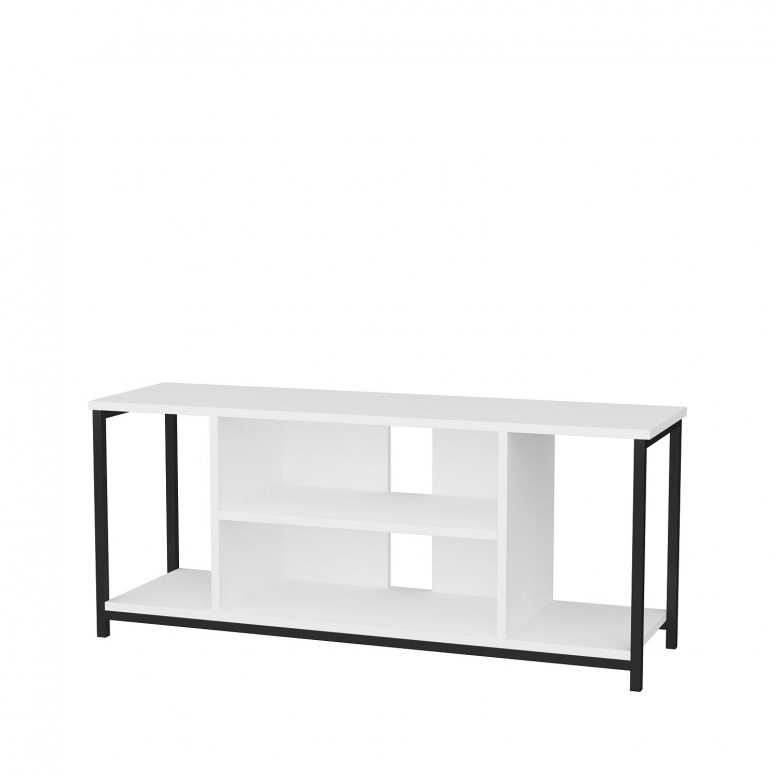 Comoda TV Salvador, Model Rinaldo, 120x50.8x35 cm, Negru/Alb - 3 | YEO