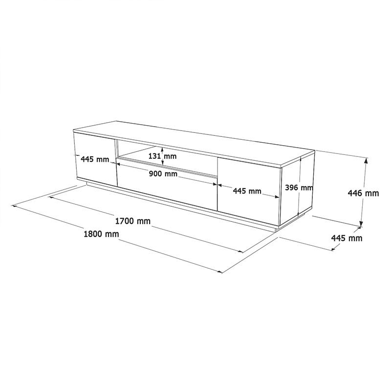 Comoda TV Soren sonoma - whie 180x.44.5x44.6cm