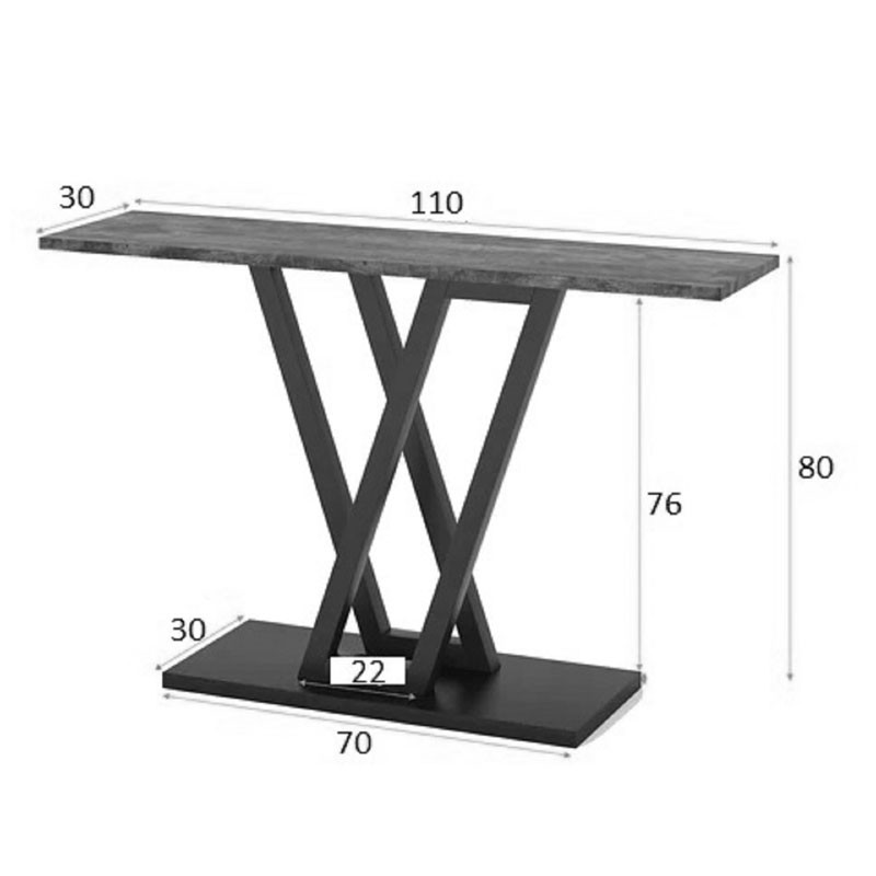 Consola Model Wirmo, Alb marmorat/Auriu, 110x30x80 cm - 2 | YEO
