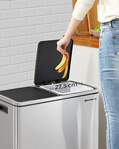 Cos de gunoi, Songmics, Negru, 58.5x32x54.5 cm