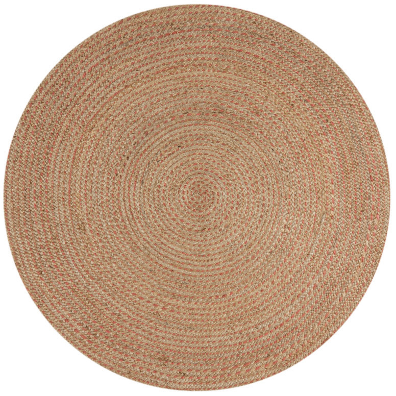 Covor Capri Jute Circle Natural/Corai 133X133 cm, rotund, Flair Rugs - 1 | YEO