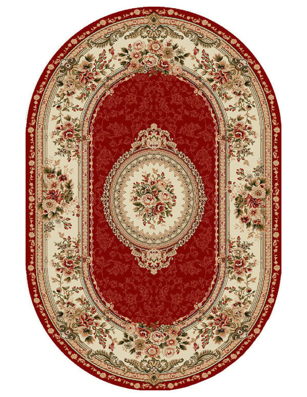 Covor Clasic, Lotos 571, Grena, 60x110 cm, Oval 1800 gr/mp