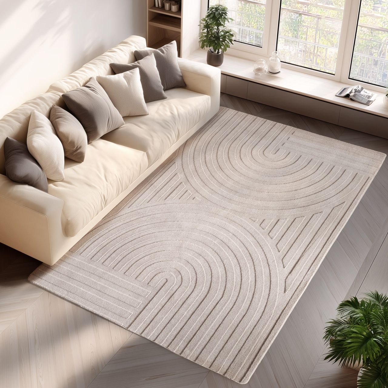 Covor Pompei V1 Crem, 240 x 340cm