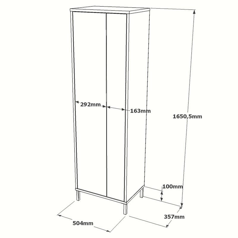 Dulap baie melaminat Dorphy alb 50x36x165cm