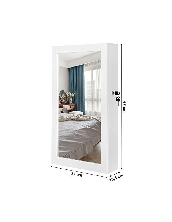 Dulap de bijuterii Model Hodge, Alb, 37x10x67 cm - 4 | YEO