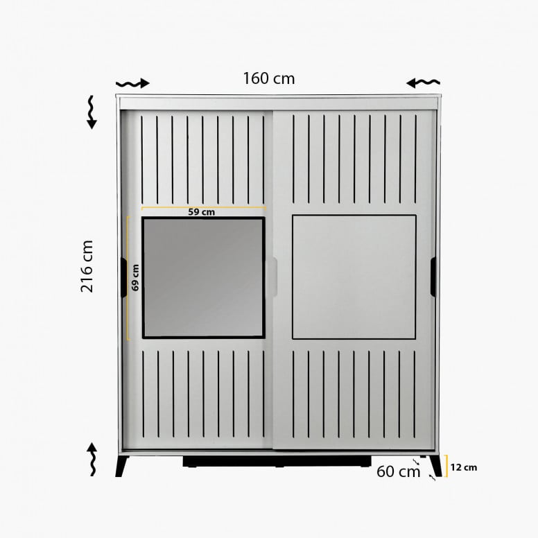 Dulap haine Model Pacific, Bej, 160x60x216 cm