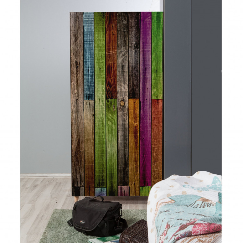 Dulap haine Model Stil, Multicolor, 90x52x192 cm - 2 | YEO