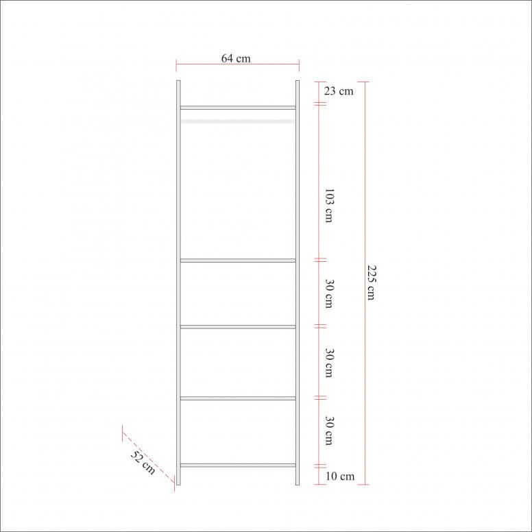 Dulap multifunctional Model Dynamic, Stejar/Negru, 64x52x225 cm