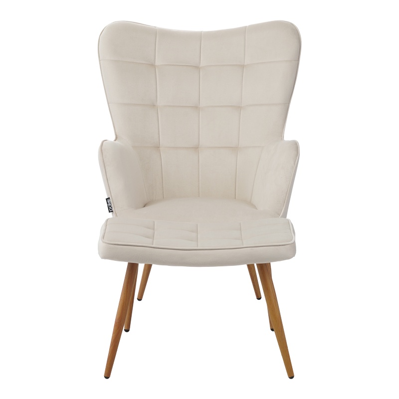 Fotoliu cu suport picioare Model Maddison, Crem/Natur, 68x72x98 cm - 3 | YEO