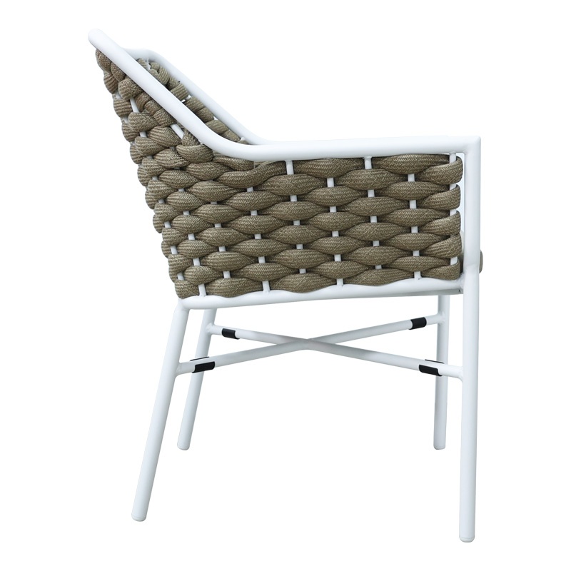 Fotoliu de grădină Model Ortegia, Alb/Khaki, 57x62x82 cm - 1 | YEO