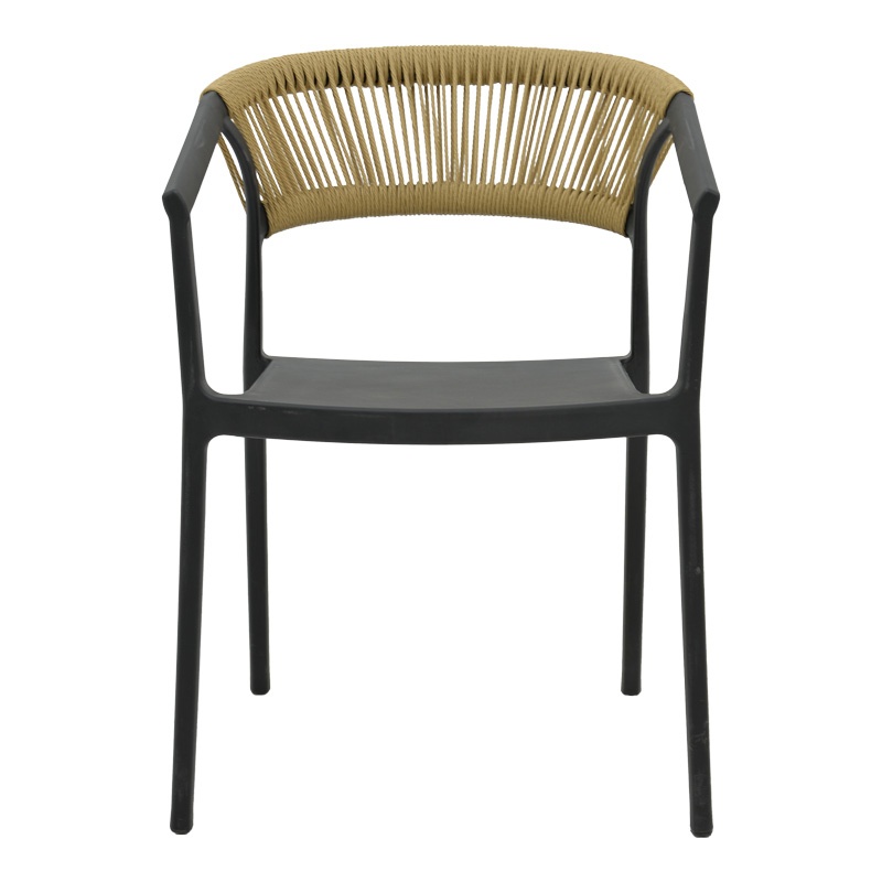 Fotoliu de grădină Model Sillia, Negru/Bej, 55x52x74.5 cm - 3 | YEO