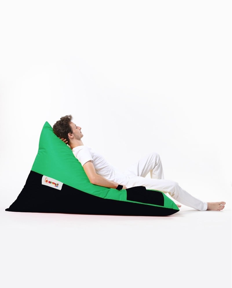 Fotoliu de Grădină tip Bean Bag Model Pyramid, Verde