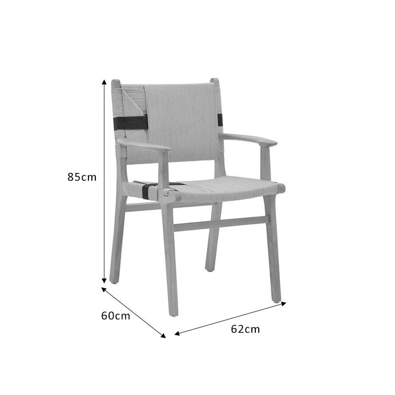 Fotoliu Olivier lemn de fag culoare lemn natural cu funie culoare lemn naturala si negru 62x60x85cm