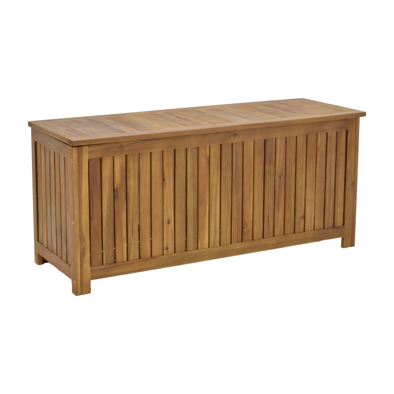 Lada de depozitare, Model Zarco, culoare natural, lemn masiv de salcam, 130x45x58 cm