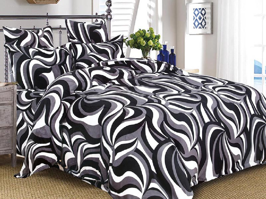 Lenjerie cu elastic 180x200 Black Illusion (Cocolino)