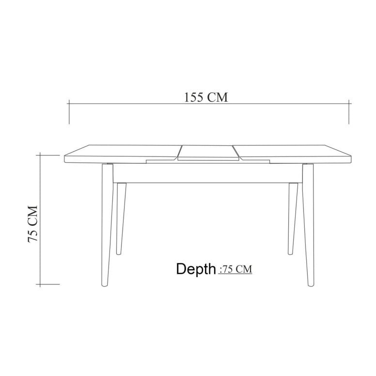 Masa Extensibila Model Nancy, 120-155x75x75 cm, Pin atlantic