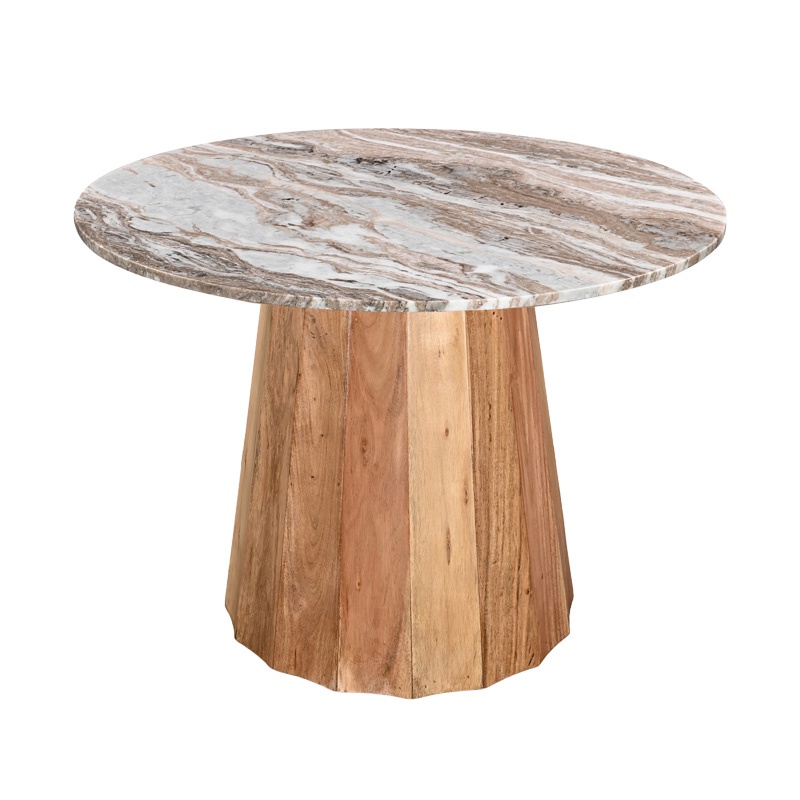 Masa Ezerdian, natural/marmura, 120x120x76 cm - 2