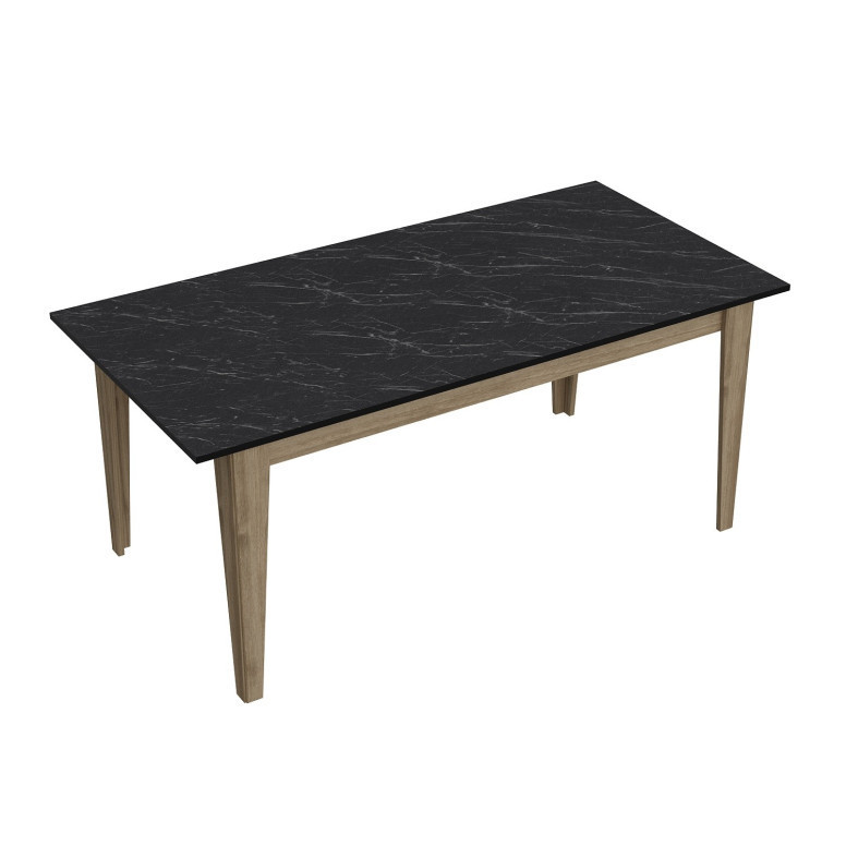 Masa Model Robin, 180x90x76.8 cm, Negru marmorat/Maro - 2 | YEO