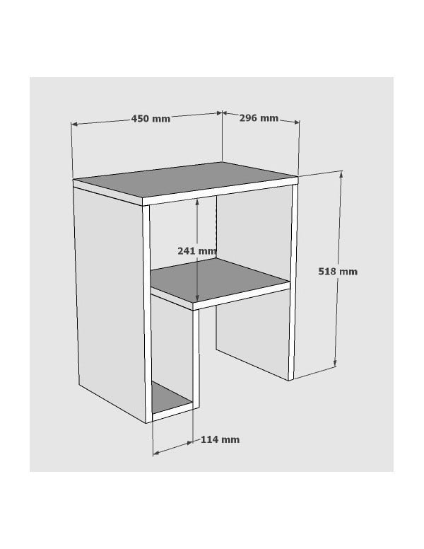 Masuta Auxiliara Model Jordan, 45x30x51.8 cm, Alb