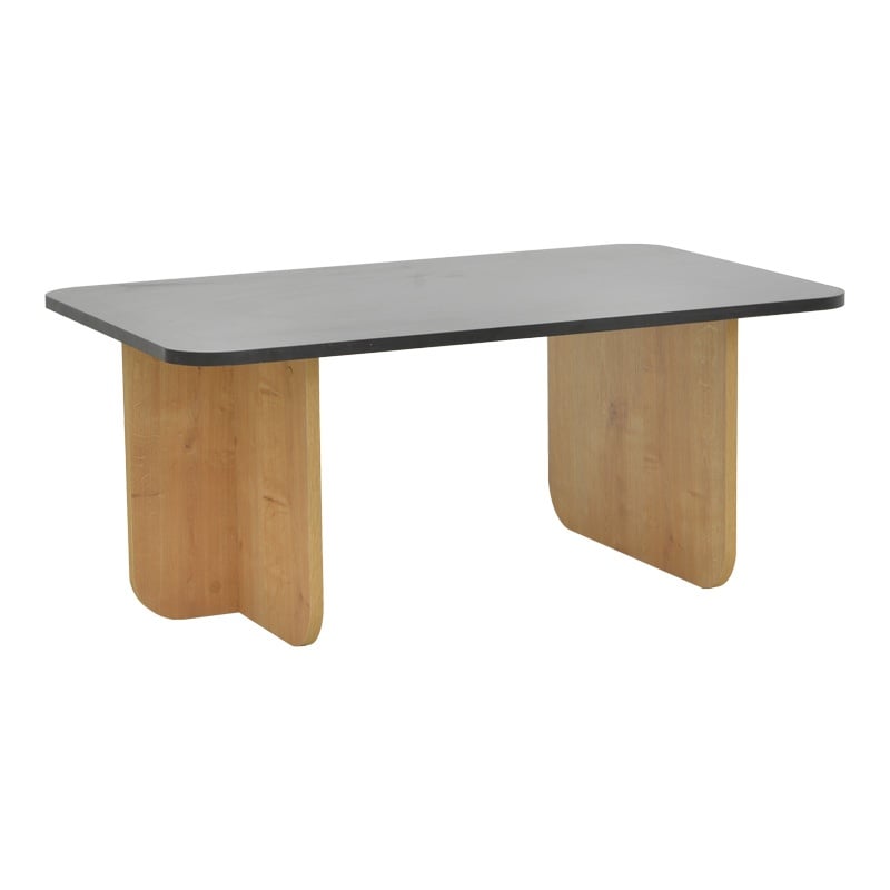 Masuta de Cafea Model Beca, Stejar/Negru, 100x60x42 cm