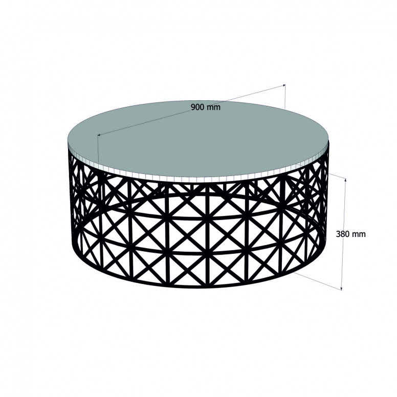 Masuta de Cafea Model Carson, 90x90x38 cm, Nuc/Negru - 4 | YEO