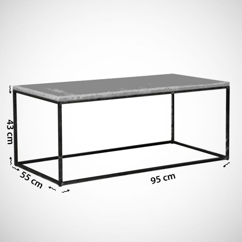 Masuta de Cafea Model Montgomery, 95x55x43 cm, Alb