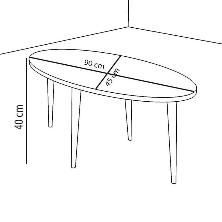 Masuta de Cafea Model Simpson, 90x45x40 cm, Stejar sonoma/Maro - 3 | YEO