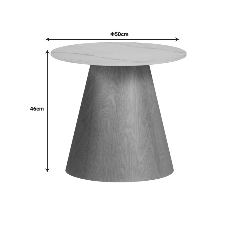 Masuta de Cafea Model Soleire, Alb, D50x46 cm - 3 | YEO